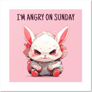 Angry sunday rabbit Posters and Art